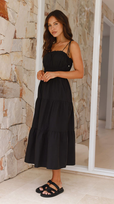 Load image into Gallery viewer, Samaya Midi Dress - Black
