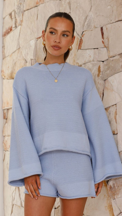 Load image into Gallery viewer, Beane Knit Top - Blue
