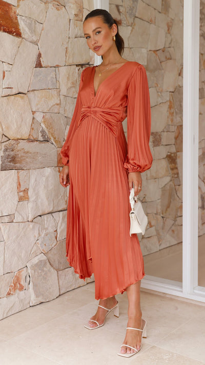 Load image into Gallery viewer, Angelina Midi Dress - Copper

