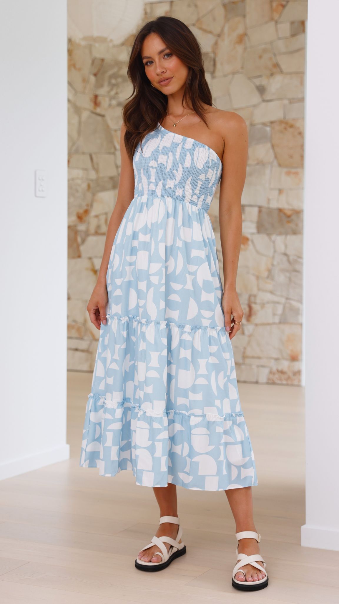 Jolina Midi Dress - Blue Alicante - Billy J