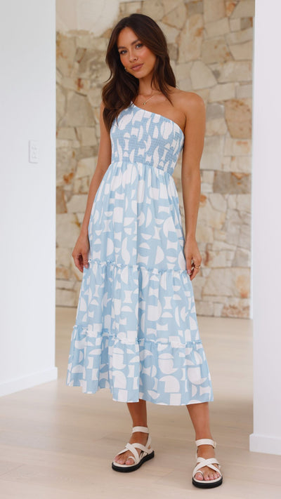 Load image into Gallery viewer, Jolina Midi Dress - Blue Alicante - Billy J
