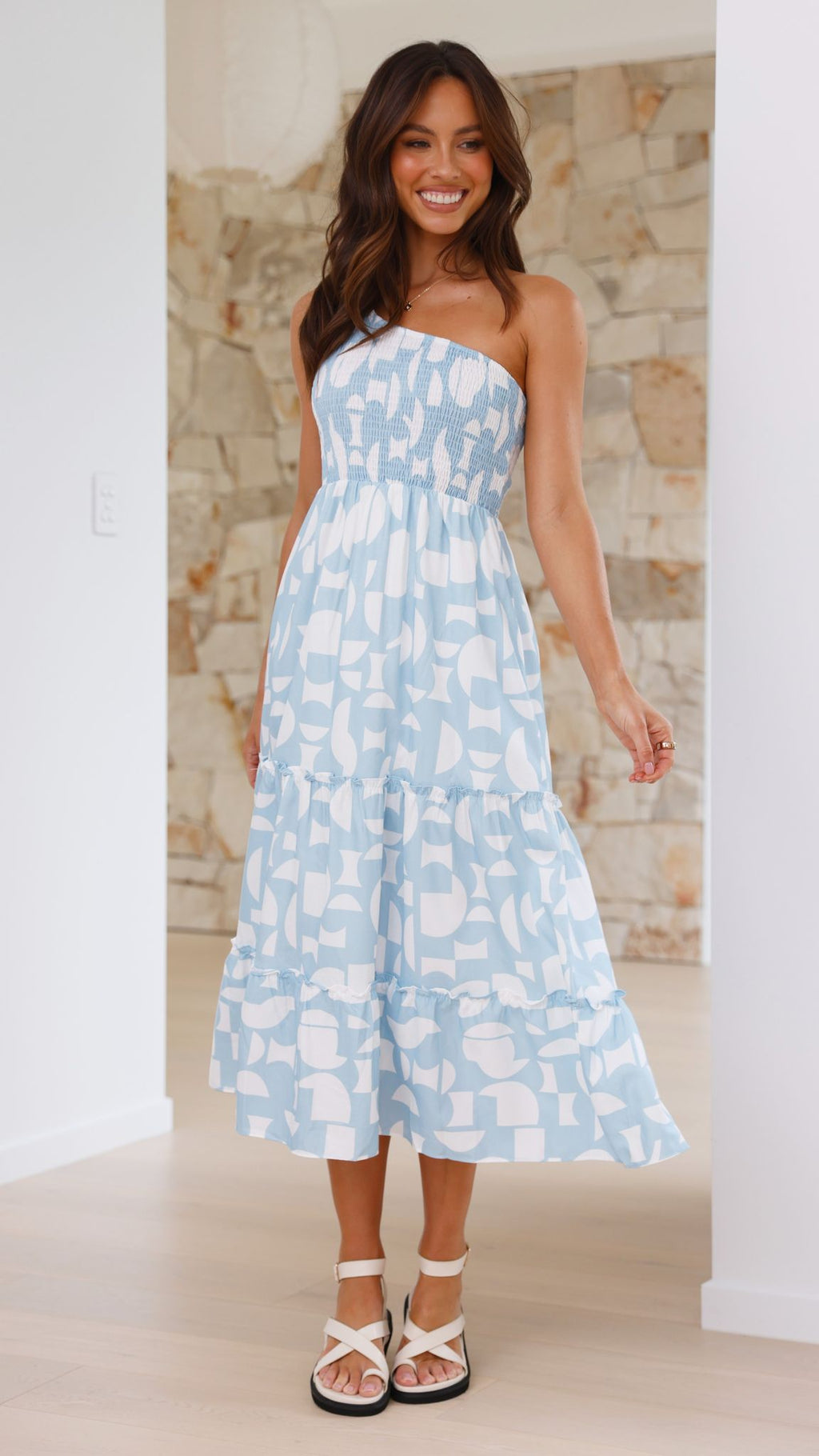 Jolina Midi Dress - Blue Alicante - Billy J