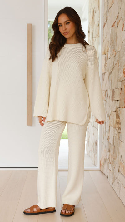 Load image into Gallery viewer, Jachai Knitted Pants - Cream

