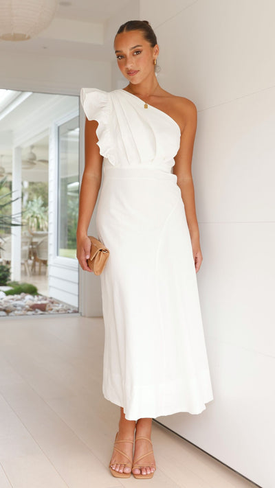 Load image into Gallery viewer, Stassie Midi Dress - White
