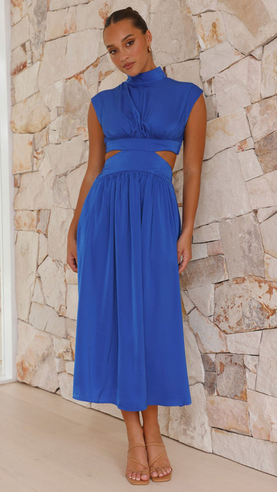 Load image into Gallery viewer, Cindie Midi Dress - Cobolt Blue - Billy J
