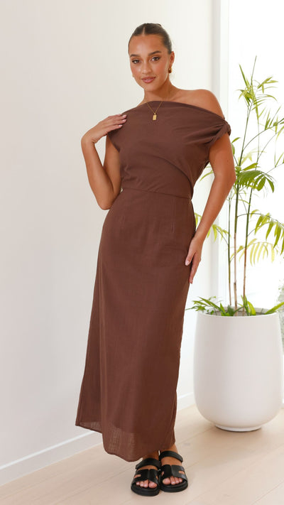 Load image into Gallery viewer, Luci Maxi Dress - Brown - Billy J
