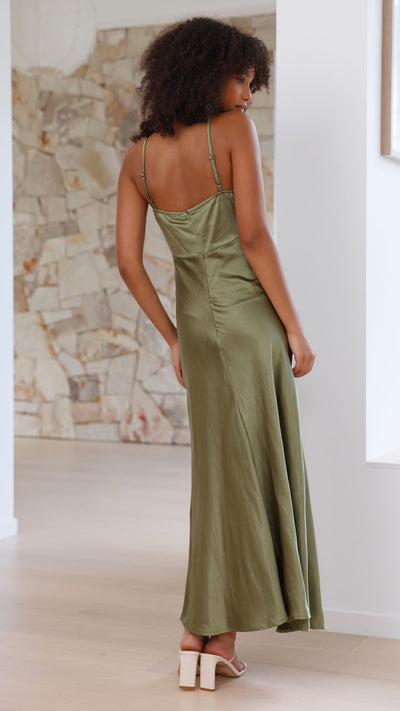 Load image into Gallery viewer, Elsa Midi Dress - Olive
