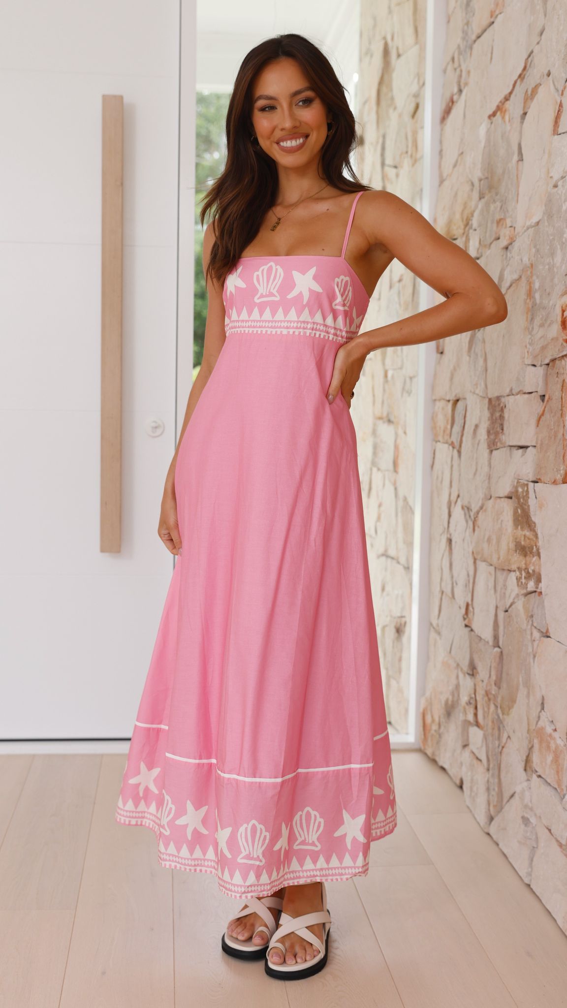 Edalene Maxi Dress - Pink Shell Collection - Billy J