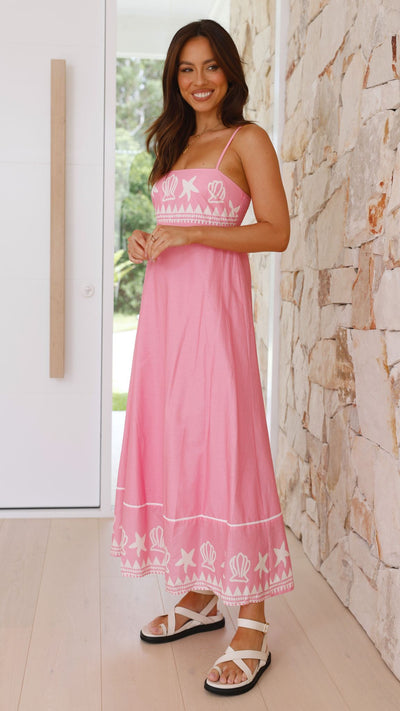 Load image into Gallery viewer, Edalene Maxi Dress - Pink Shell Collection - Billy J
