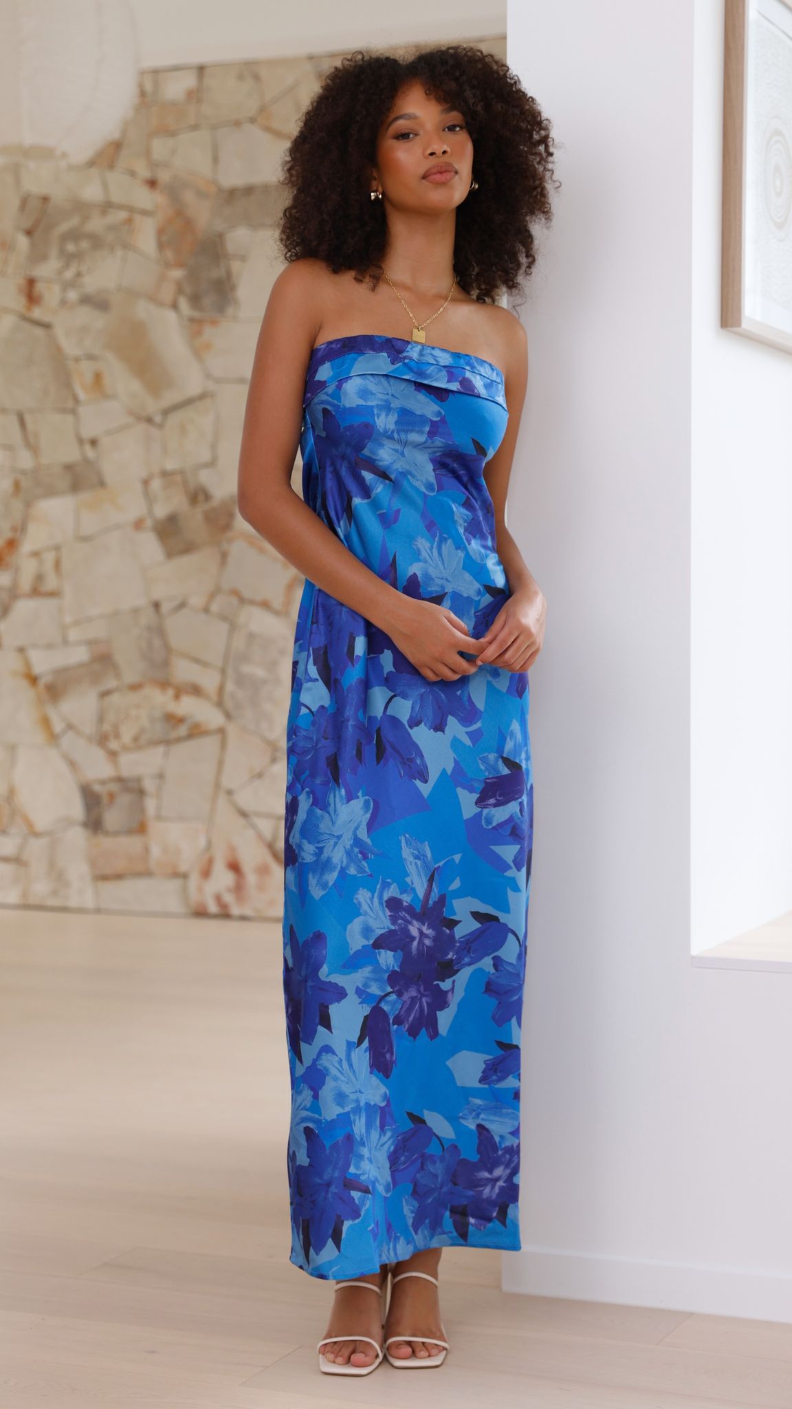 Miya Maxi Dress - Blue Floral - Buy Women's Dresses