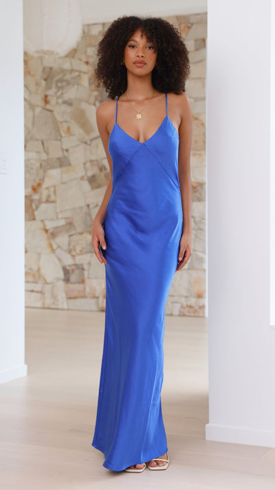 Load image into Gallery viewer, Gisella Maxi Dress - Cobalt Blue - Billy J
