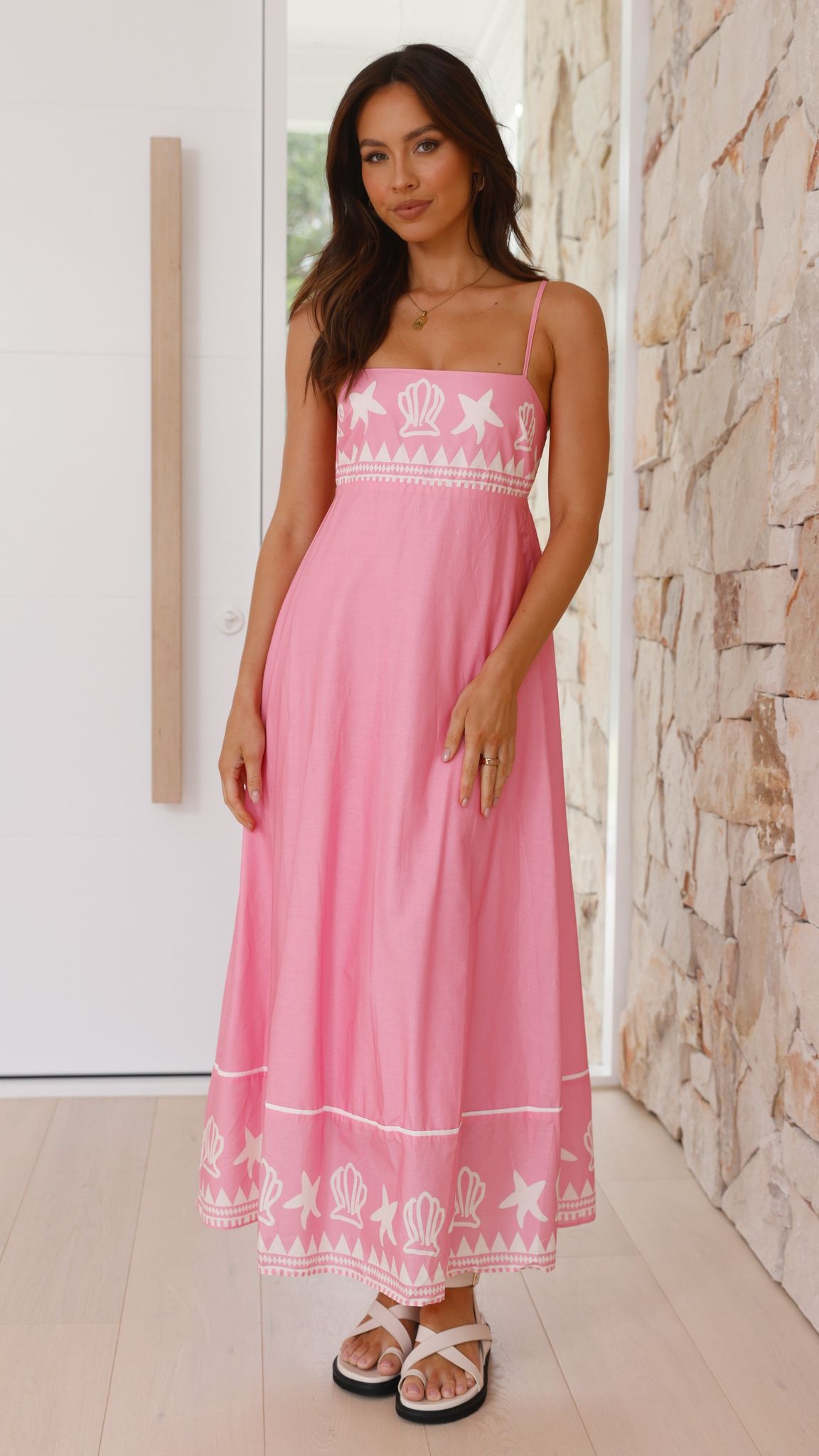 Edalene Maxi Dress - Pink Shell Collection - Billy J