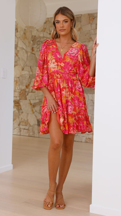 Load image into Gallery viewer, Jacoba Mini Dress - Pink Floral
