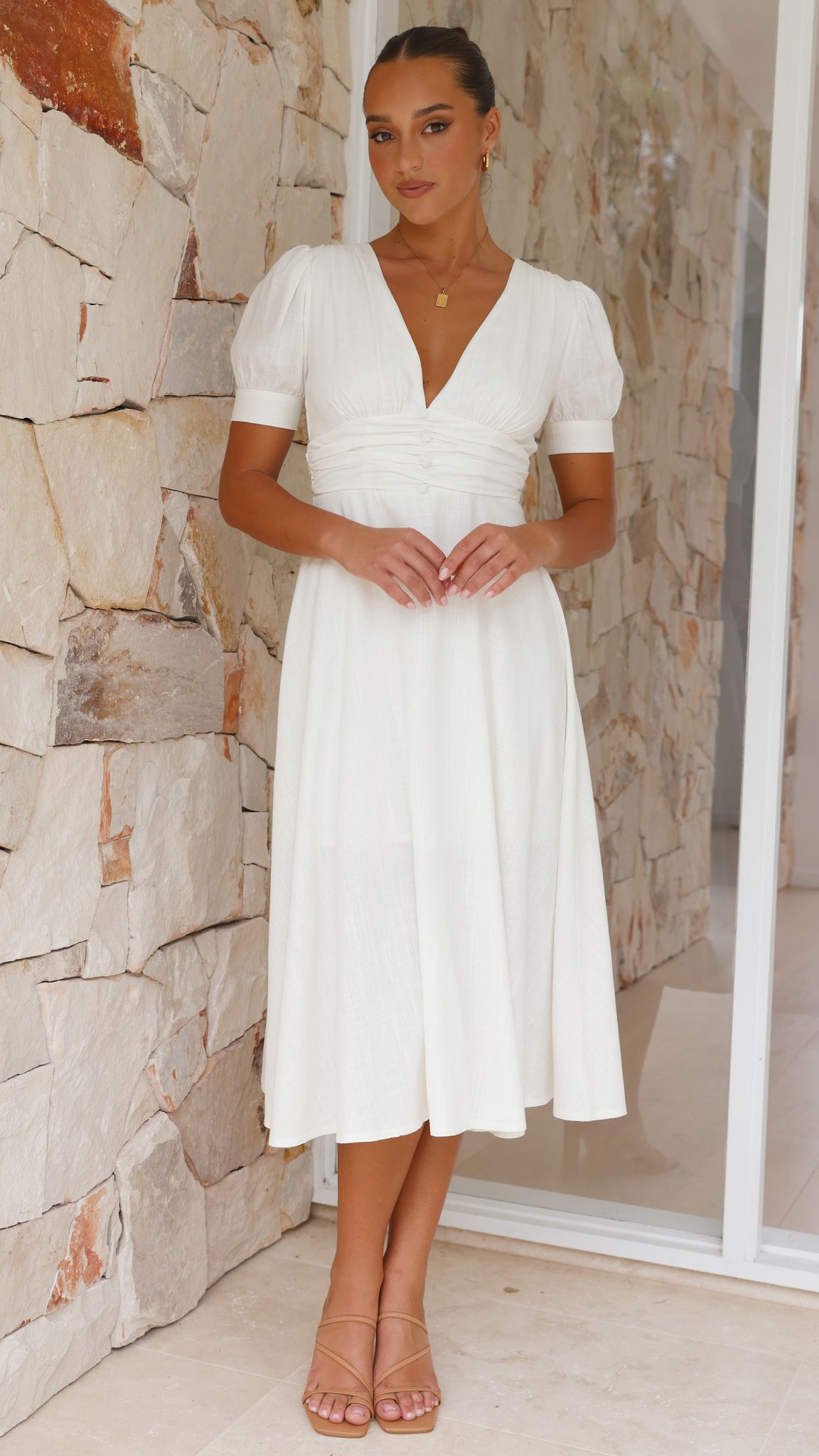 Idella Midi Dress - White