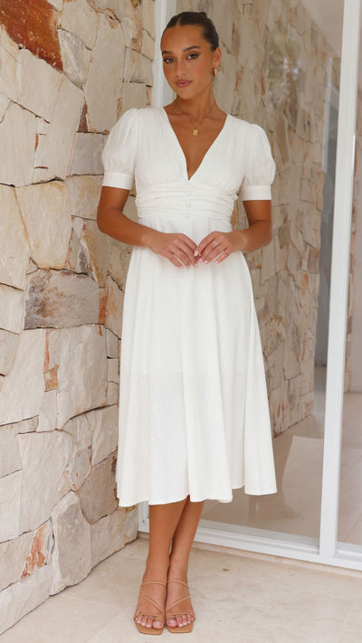 Load image into Gallery viewer, Idella Midi Dress - White
