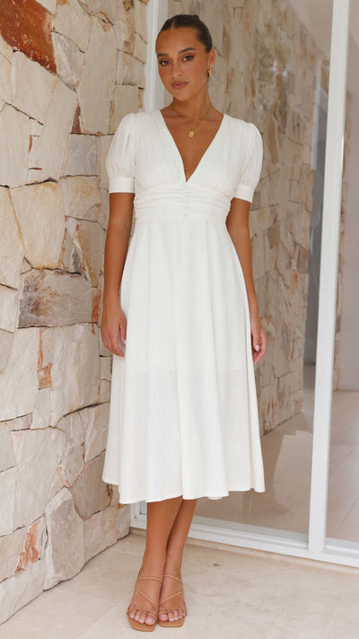 Load image into Gallery viewer, Idella Midi Dress - White
