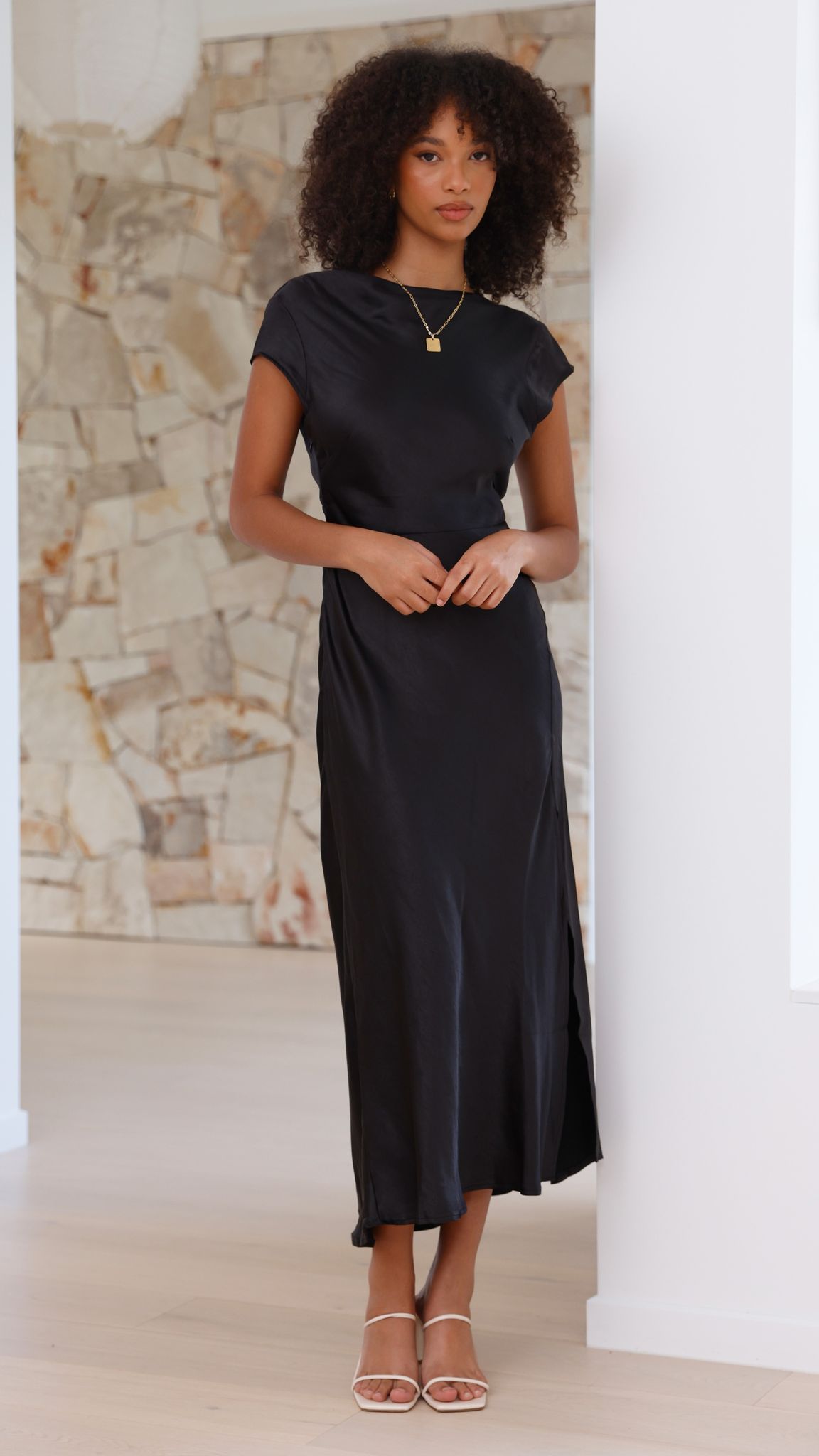 Ivana Midi Dress - Black