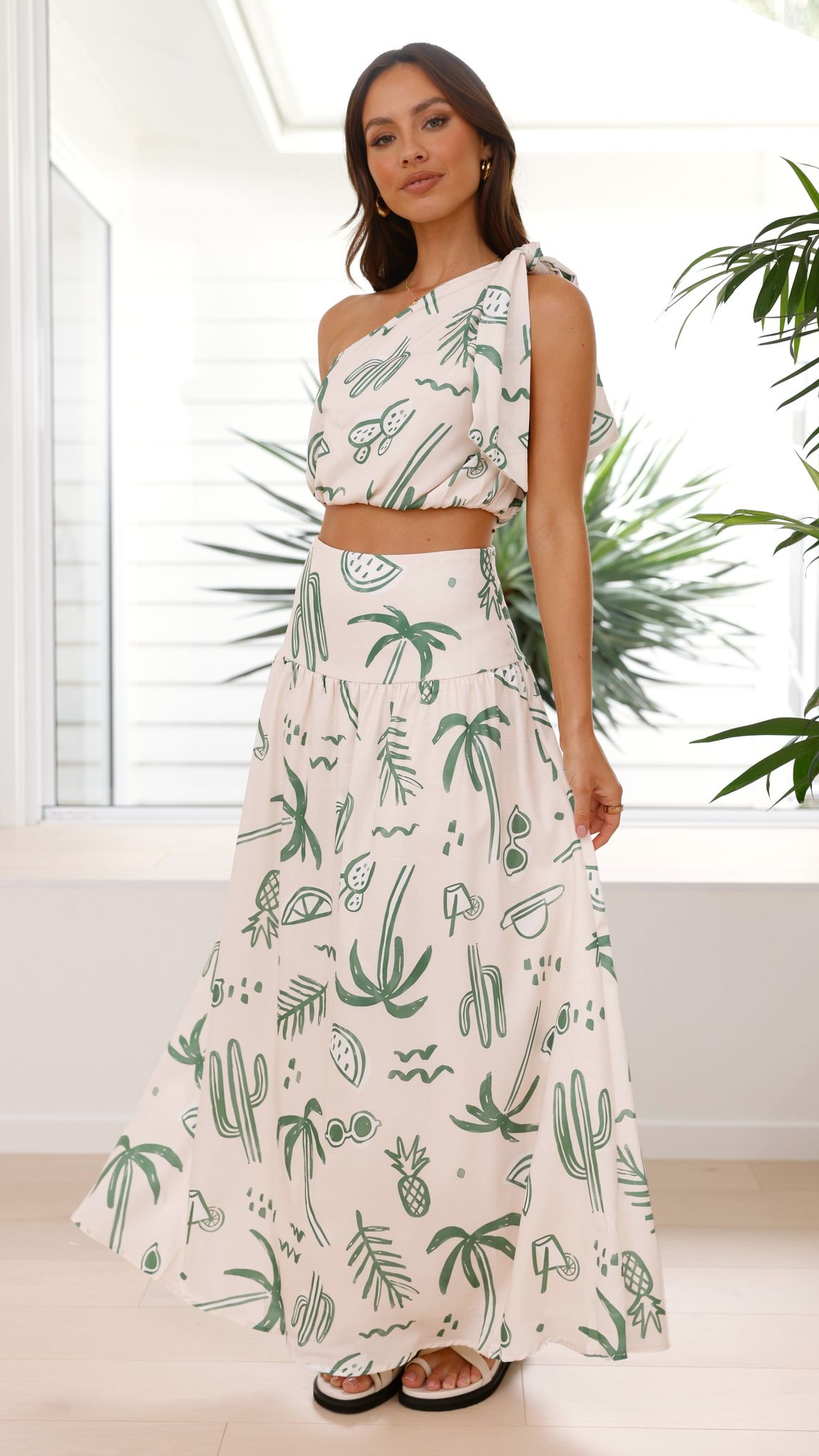 Jamaine Maxi Skirt - Green Palm - Billy J