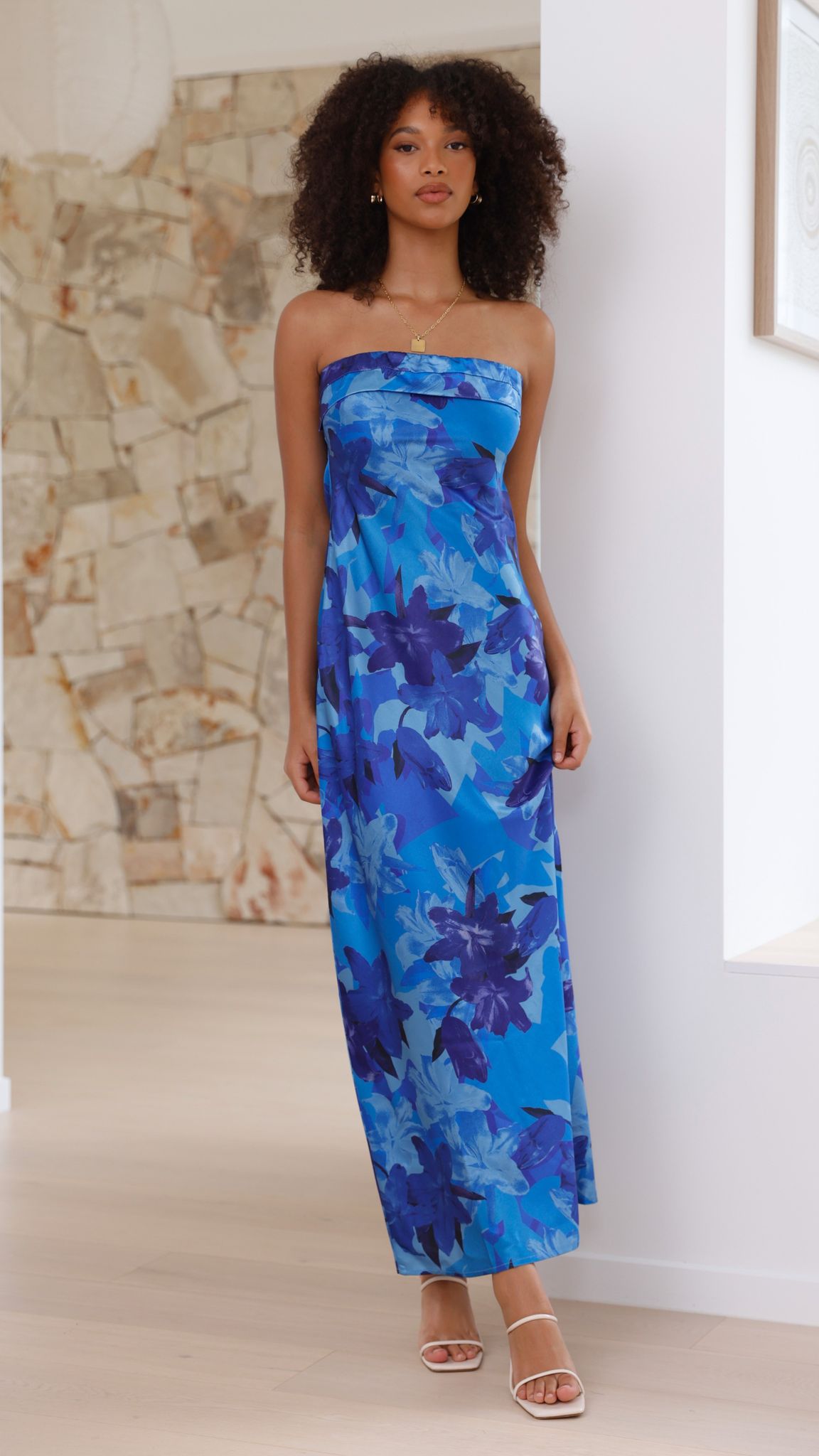 fitted lace wedding dress Miya Maxi Dress - Blue Floral - Buy Women's Dresses