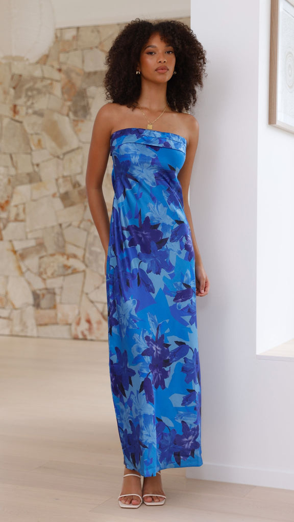 Miya Maxi Dress - Blue Floral