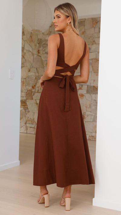 Load image into Gallery viewer, Kimberley Midi Dress - Chocolate
