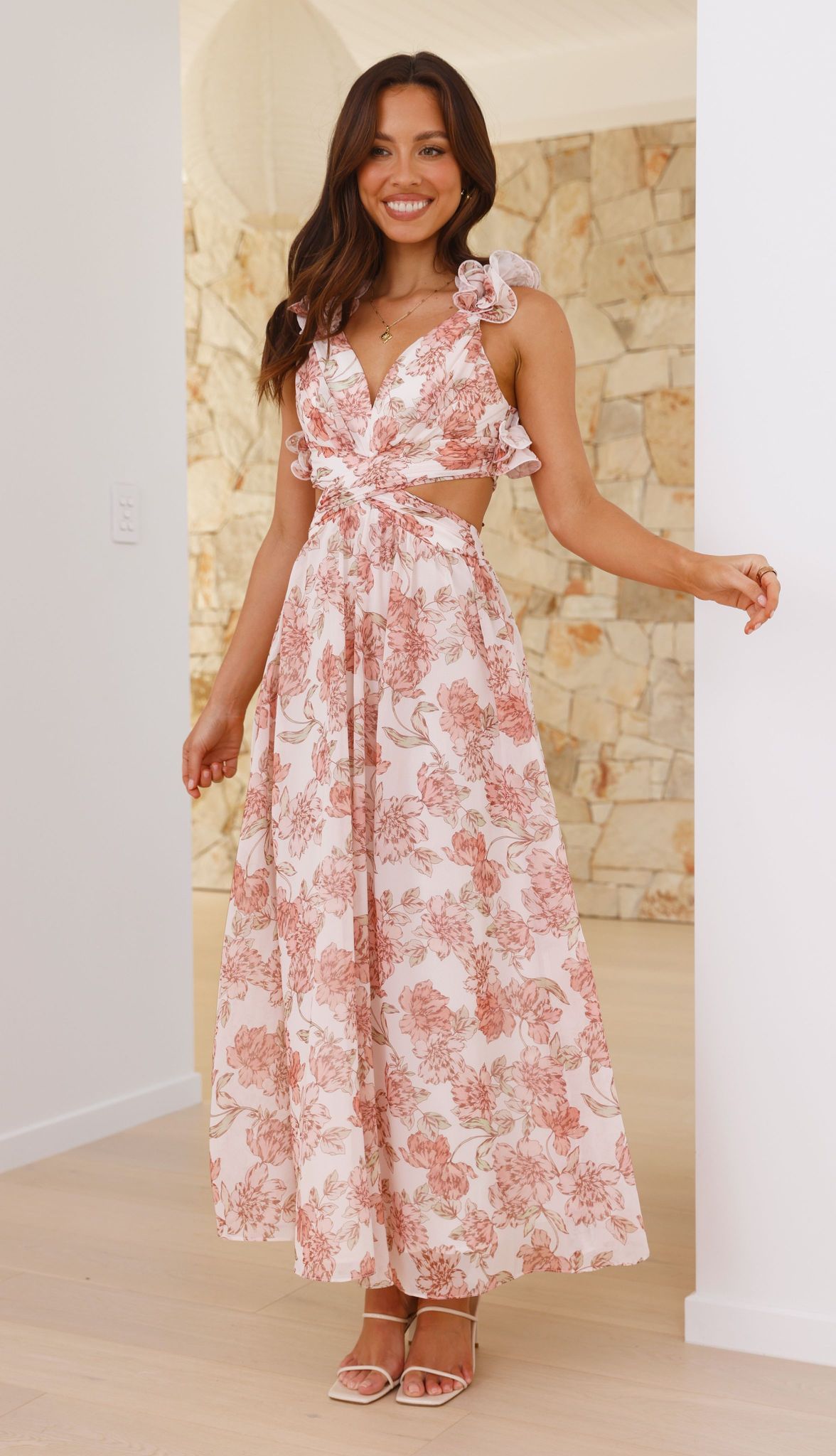 Galilhai Maxi Dress - Peach Floral