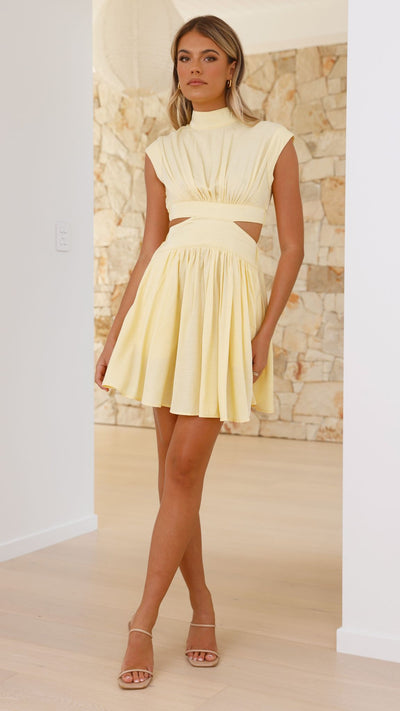 Load image into Gallery viewer, Beatrice Mini Dress - Yellow
