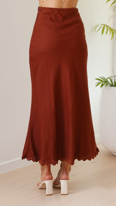 Load image into Gallery viewer, Solara Maxi Skirt - Chocolate
