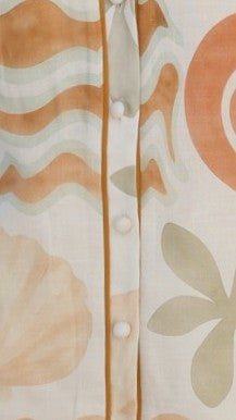 Olympia Vest Top - Orange / Green Print - Billy J