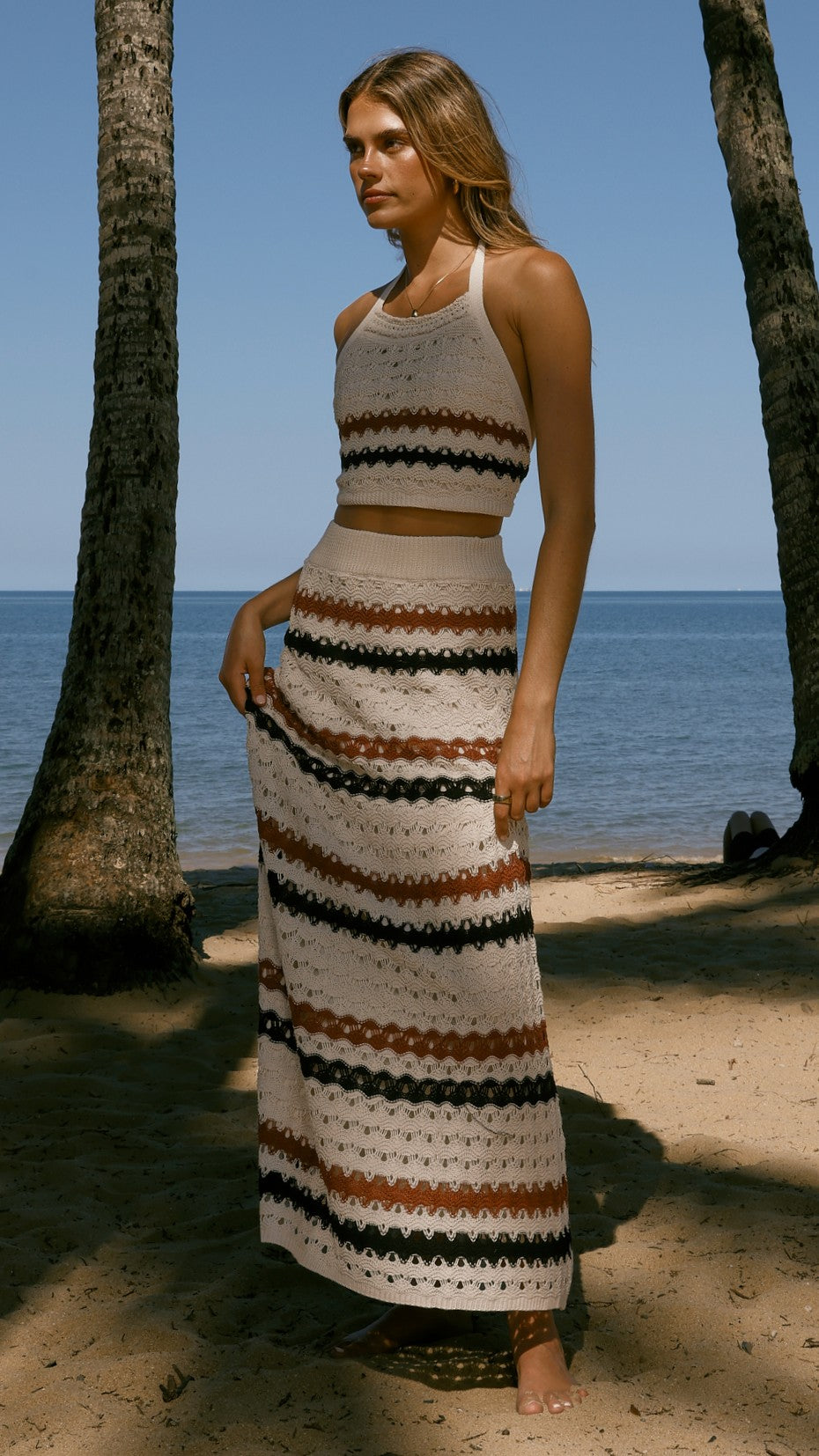 Kamali Maxi Skirt - Natural Stripe - Billy J
