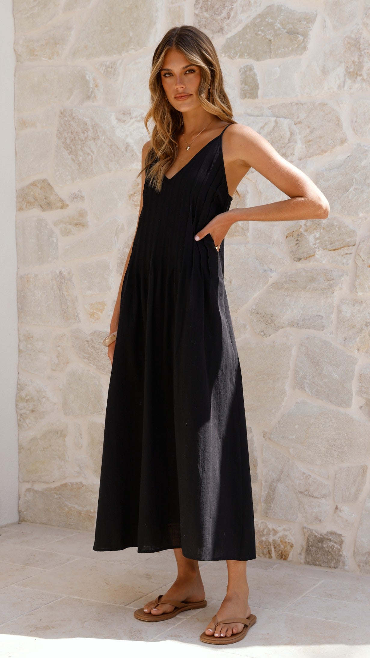 Aspen Maxi Dress - Black - Billy J