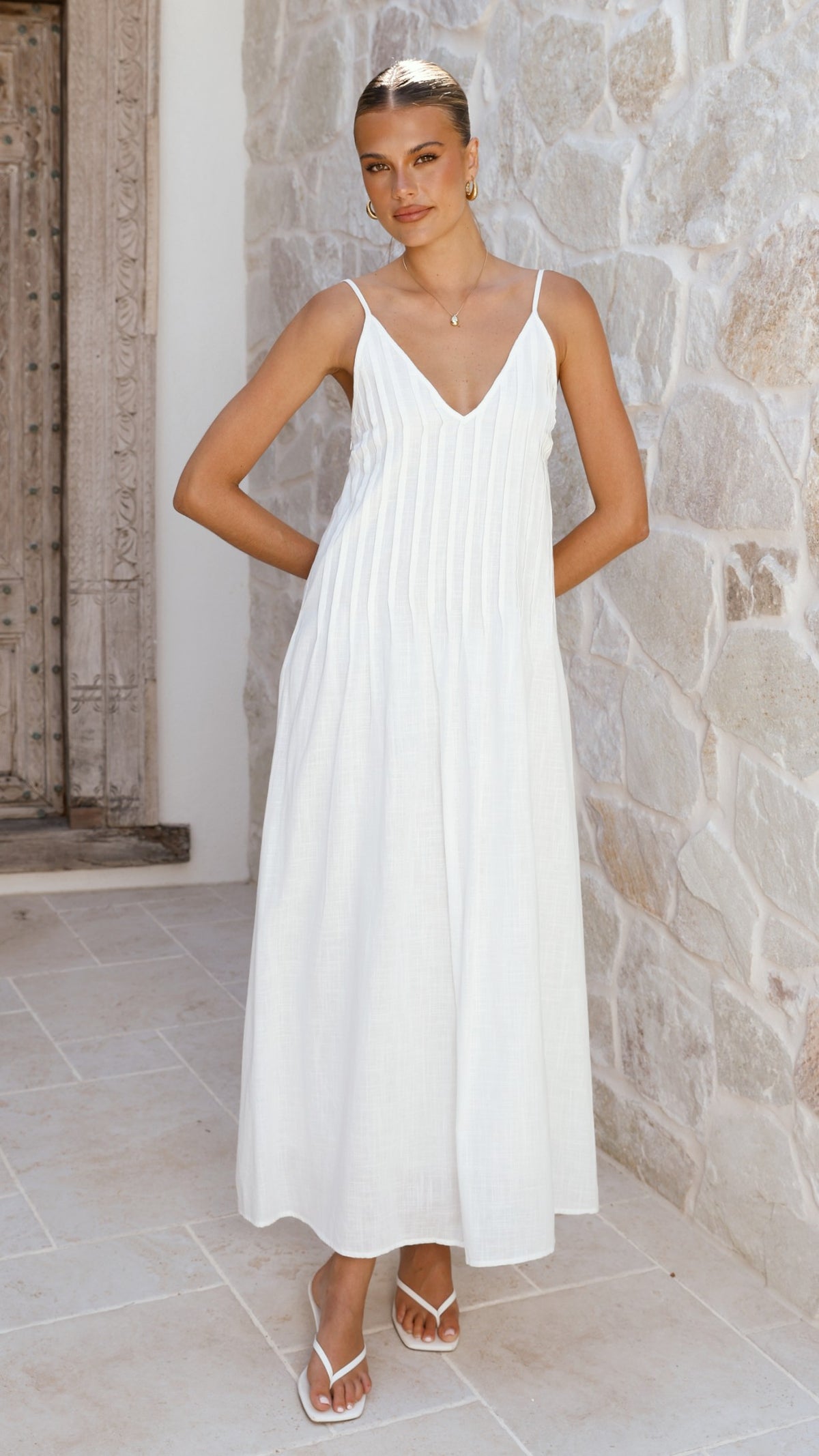 Aspen Maxi Dress - White - Billy J