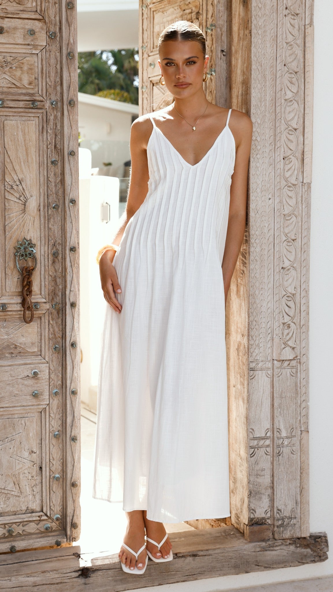 Aspen Maxi Dress - White - Billy J