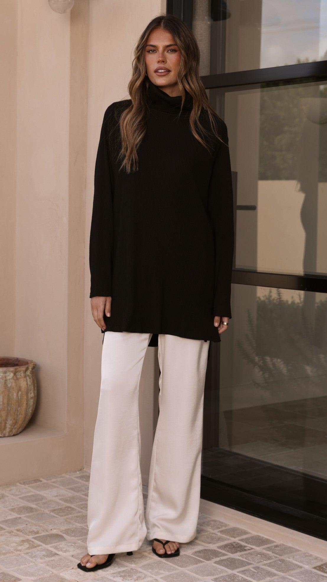 Ravio Oversized Rib Knit - Black - Billy J