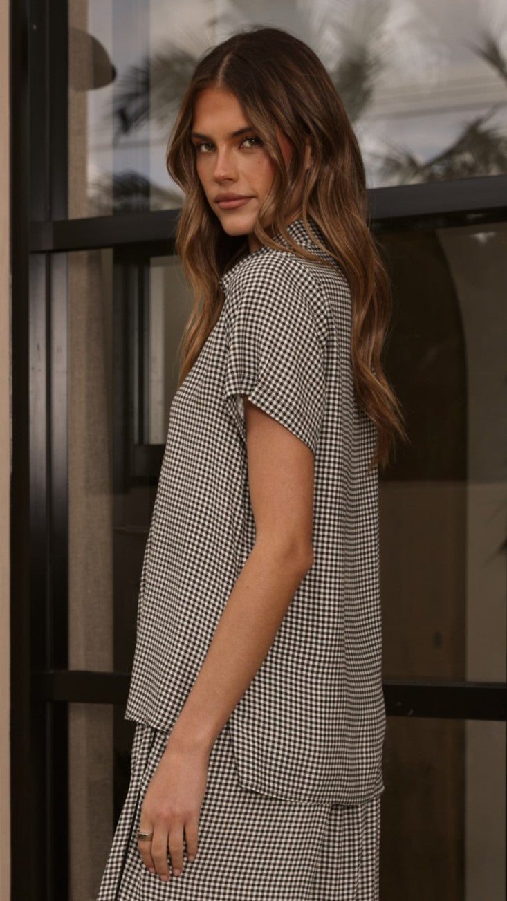 Zoelle Button Up Shirt - Black Gingham - Billy J