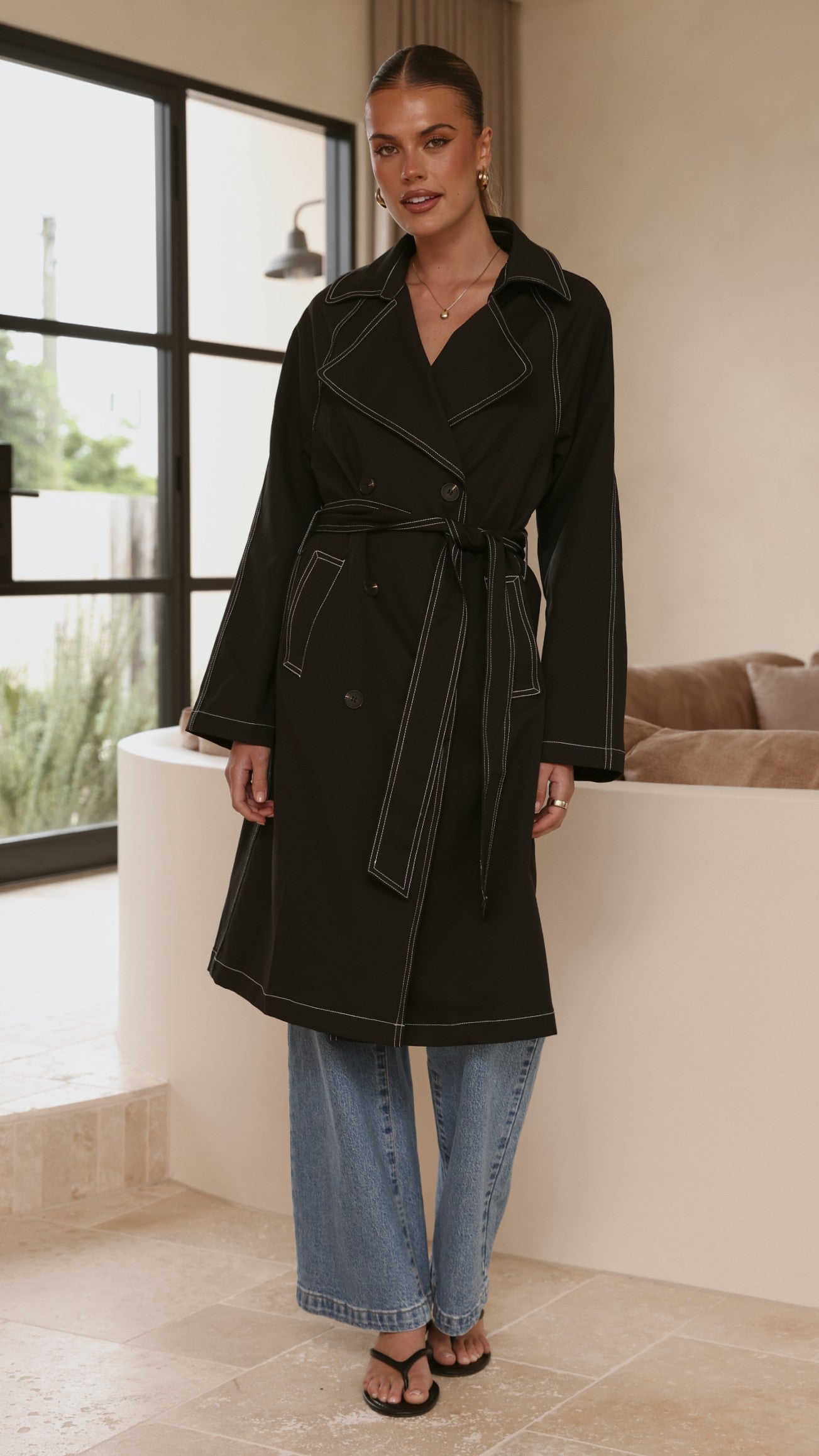 Cora Trench Coat - Black - Billy J