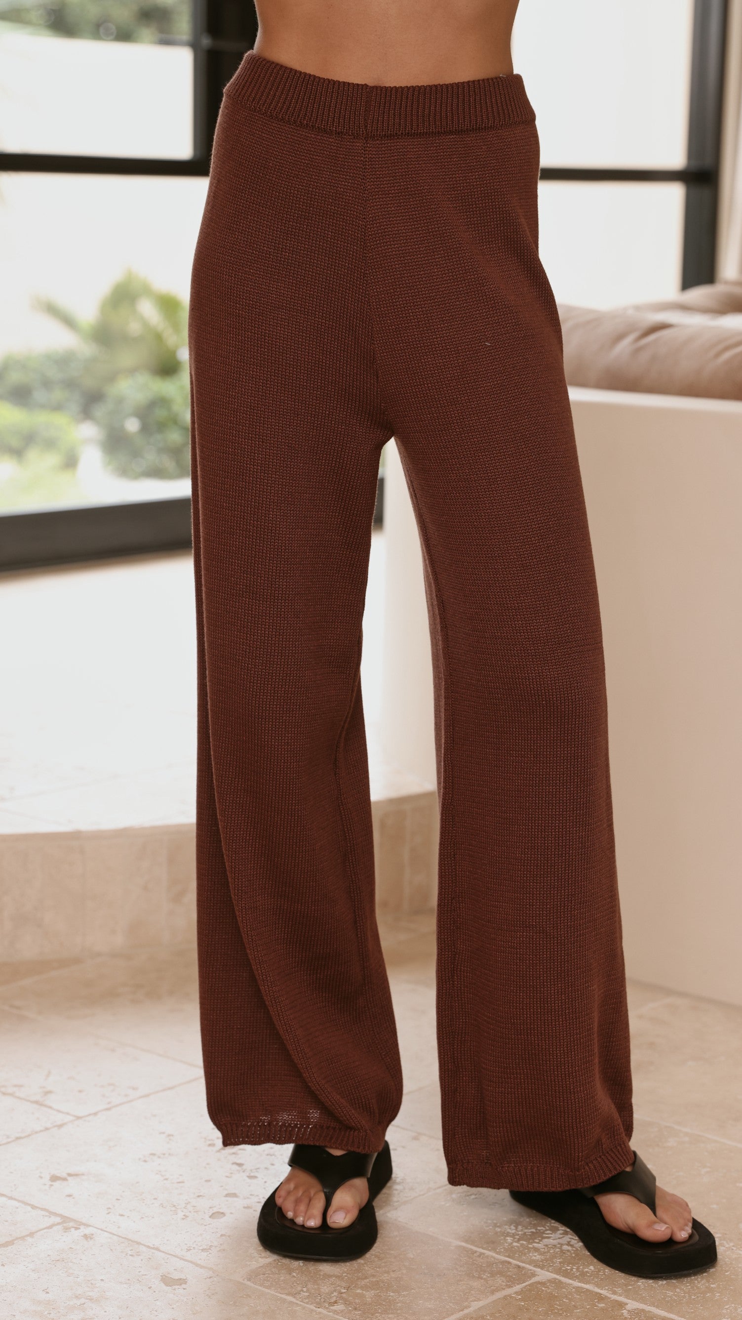 Florentine Knit Vest and Pants Set - Chocolate - Billy J