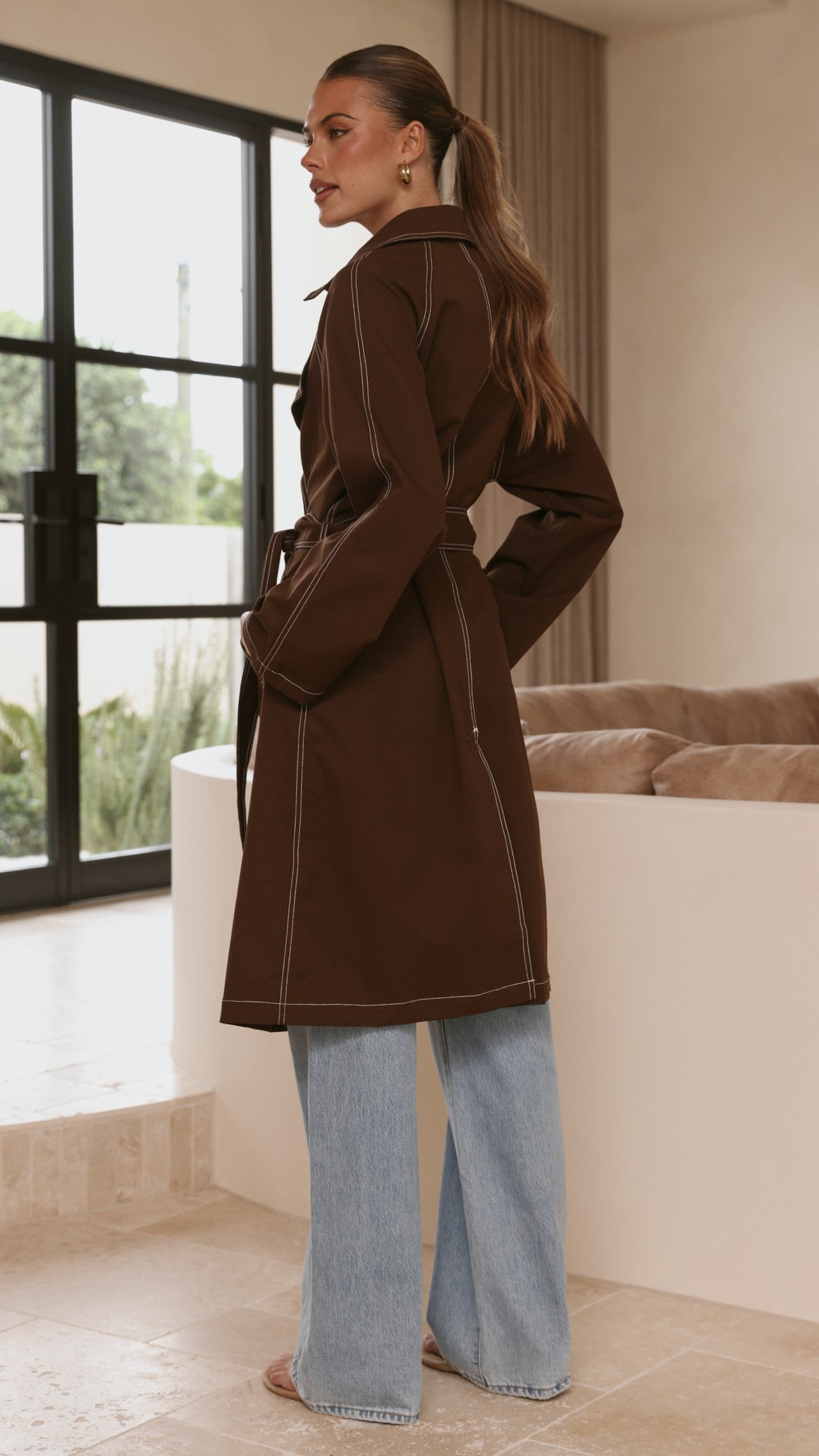 Cora Trench Coat - Brown - Billy J