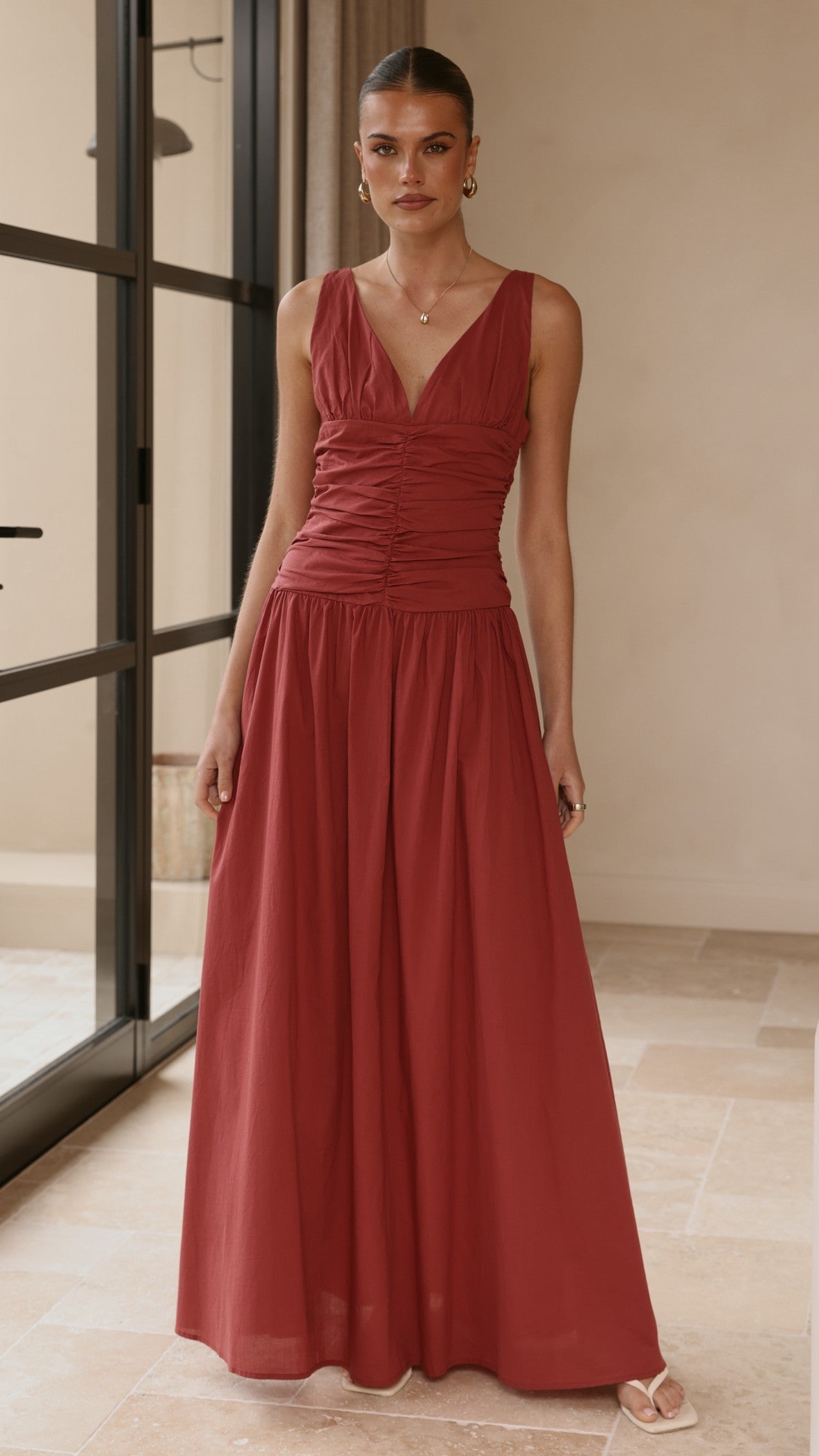 Sanya Maxi Dress - Burgundy - Billy J