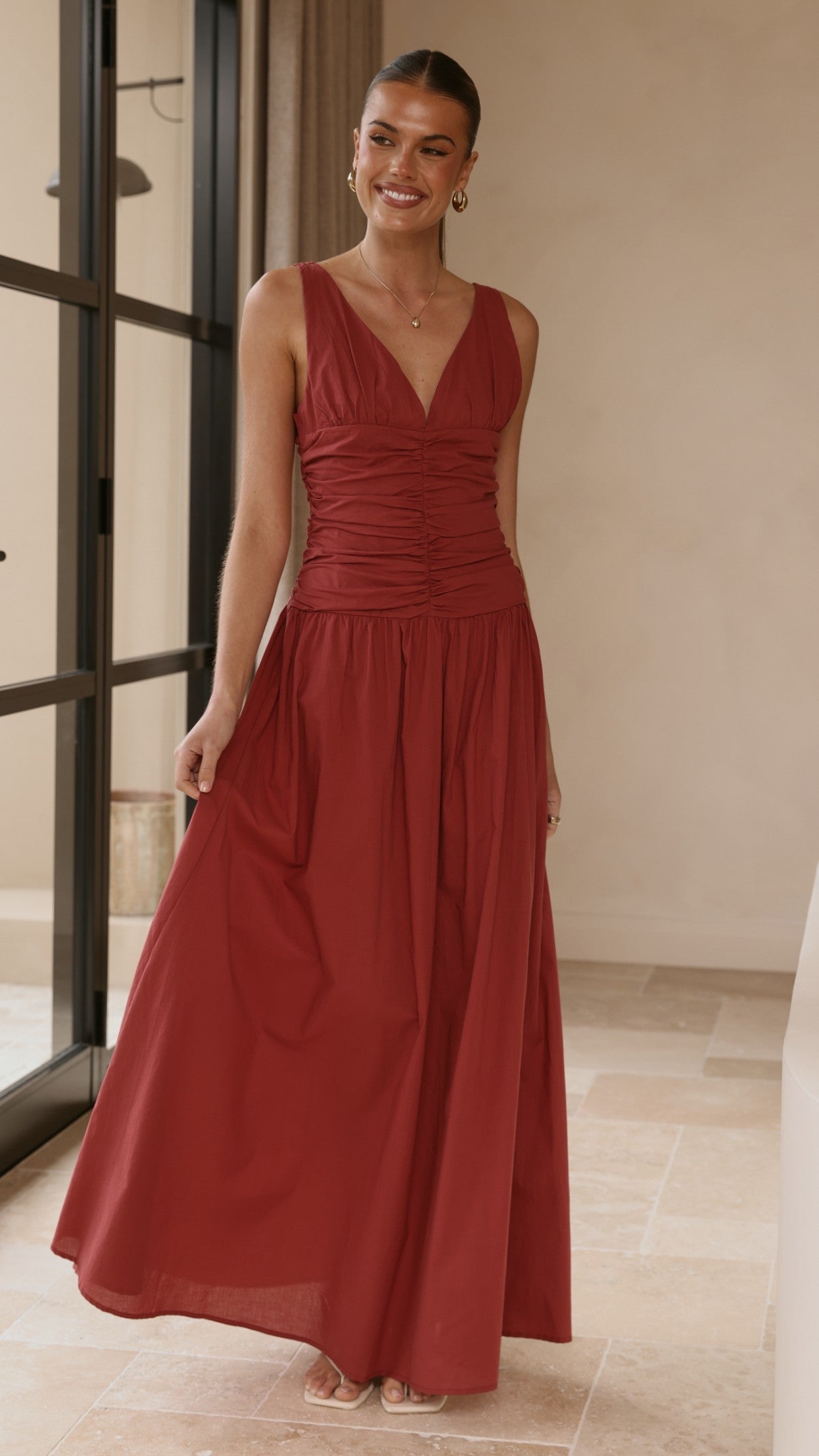 Sanya Maxi Dress - Burgundy - Billy J