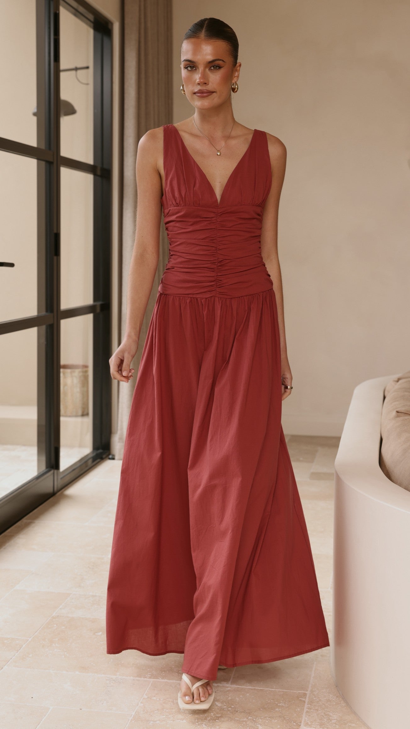 Sanya Maxi Dress - Burgundy - Billy J