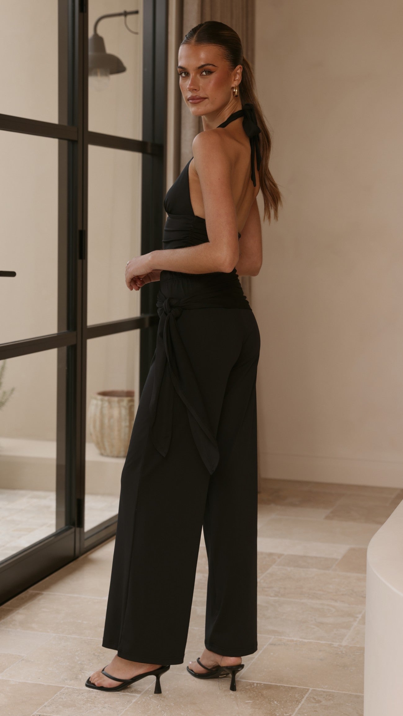 Sarki Halter Neck Crop Top - Black - Billy J