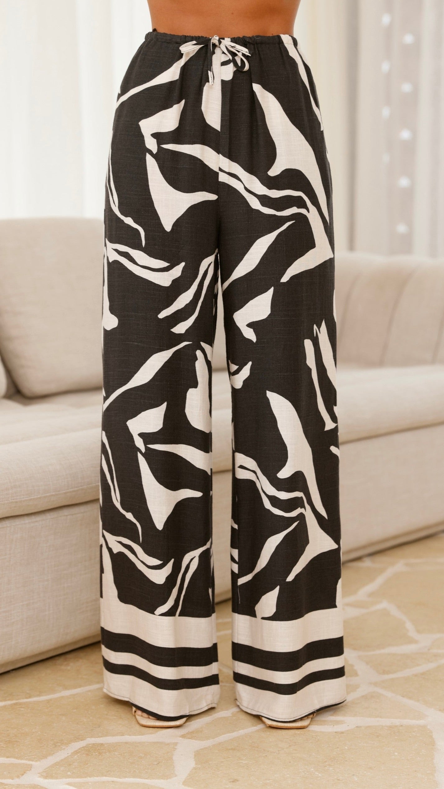 Ossia Pants - Black/White Print - Billy J