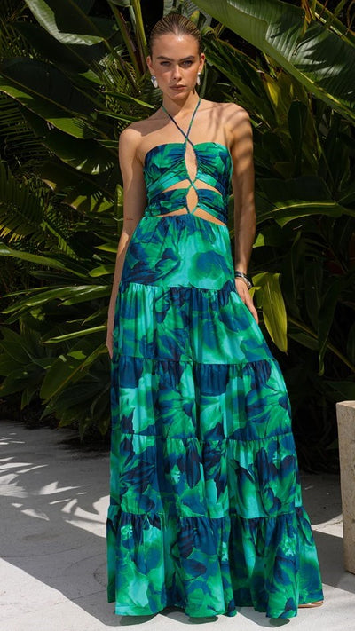Load image into Gallery viewer, Calista Orchid Maxi Dress - Calista Green
