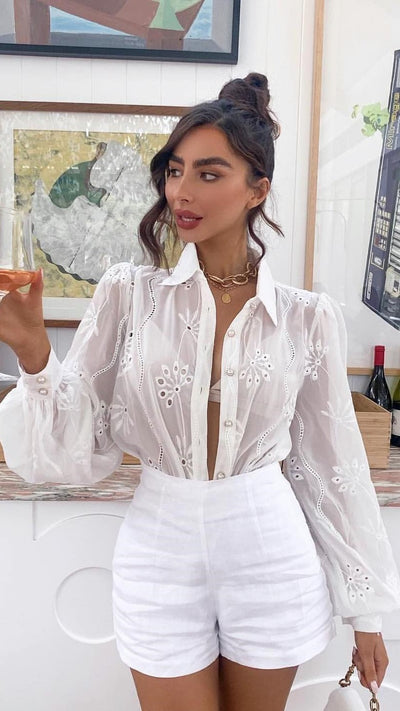 Load image into Gallery viewer, Elise Blouse - White - Billy J
