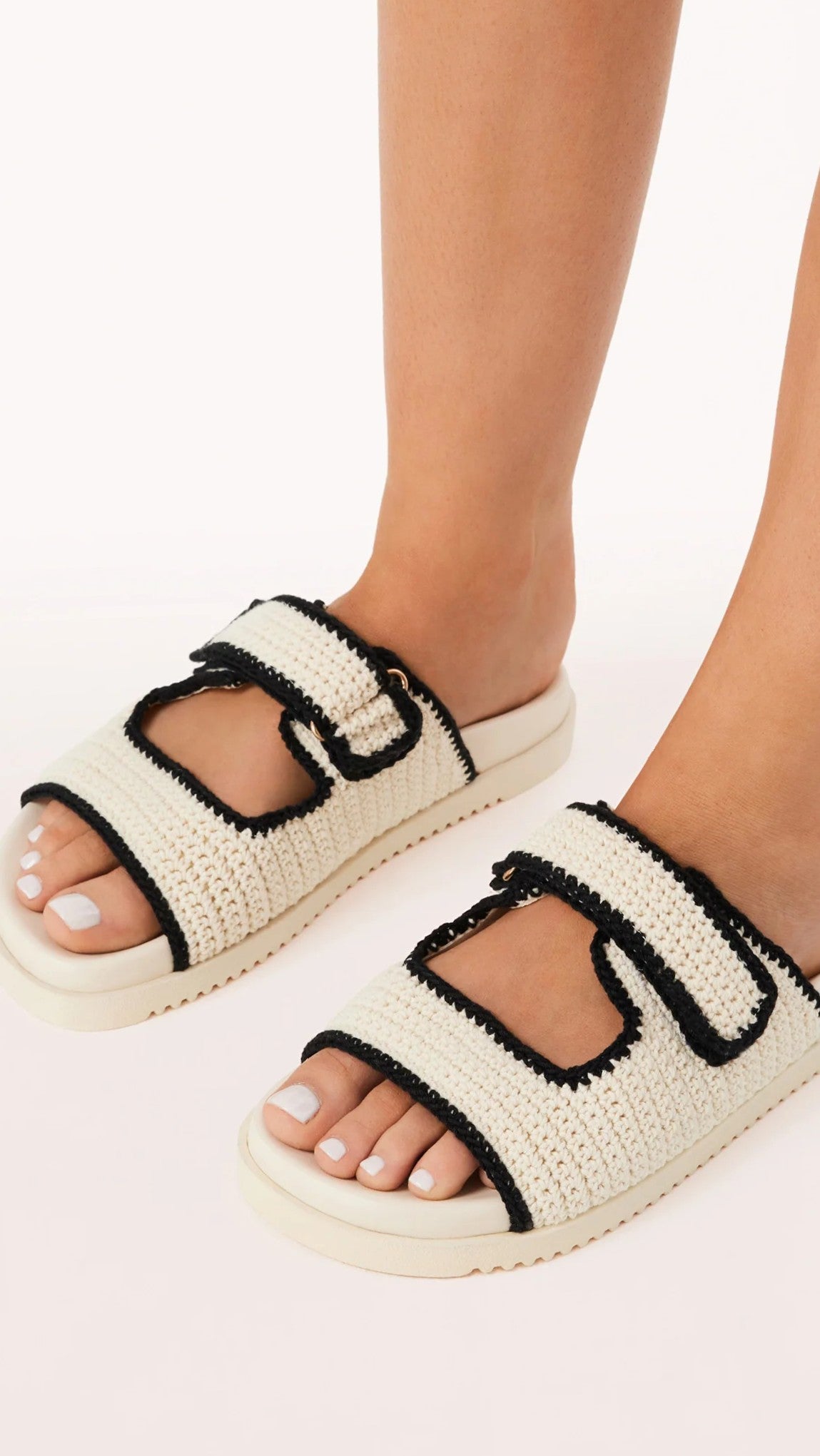 Abbot Sandals - White / Black Contrast - Billy J