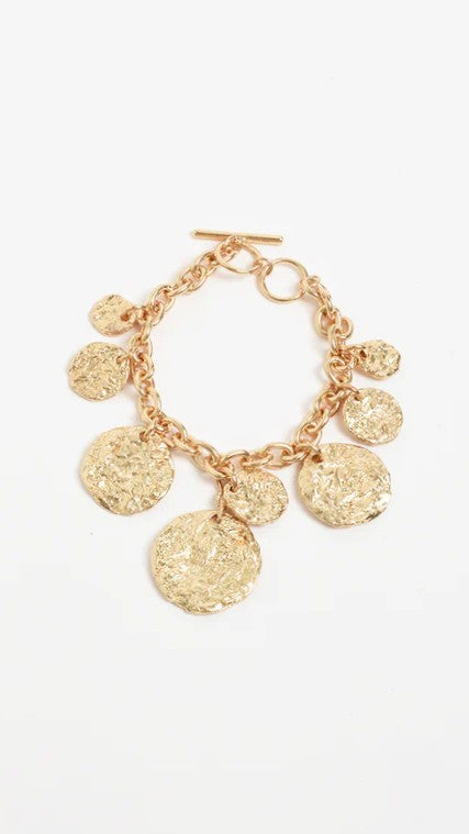 Molten Metal Disc Bracelet - Gold - Billy J