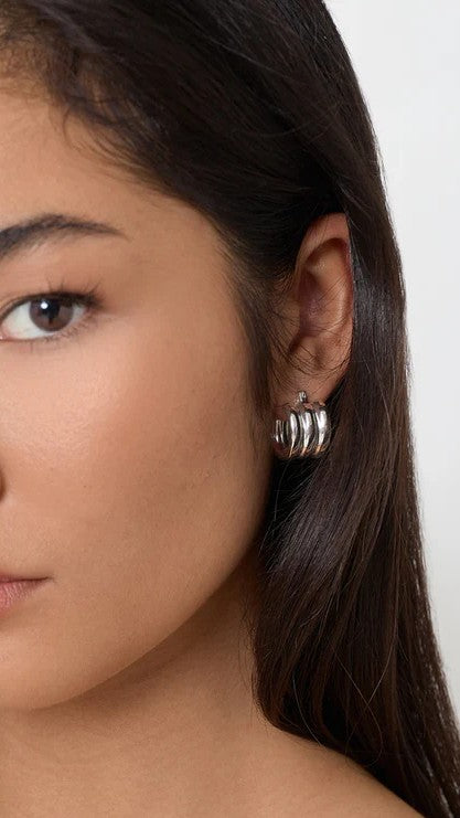 Trio Rows Mini Earrings - Silver - Billy J
