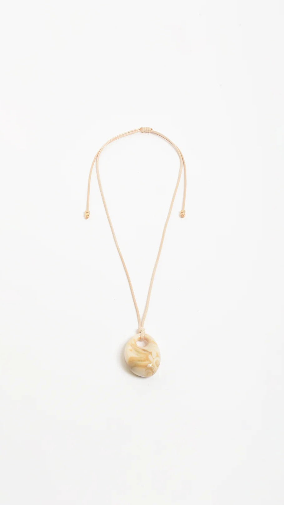Resin Pendant Adjustable Leather Necklace - Camel - Billy J