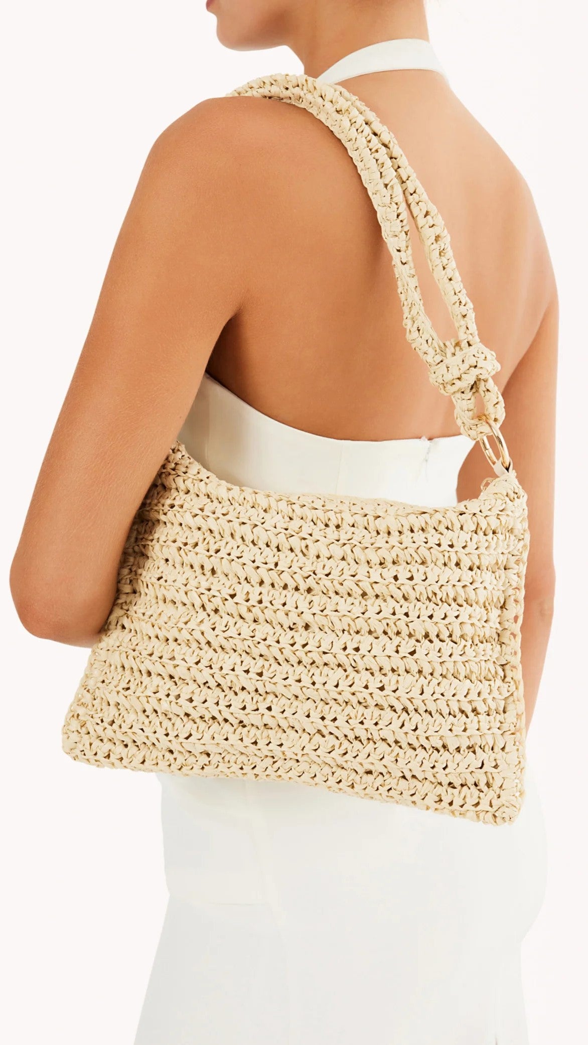 Aquila Shoulder Bag - Natural Raffia - Billy J